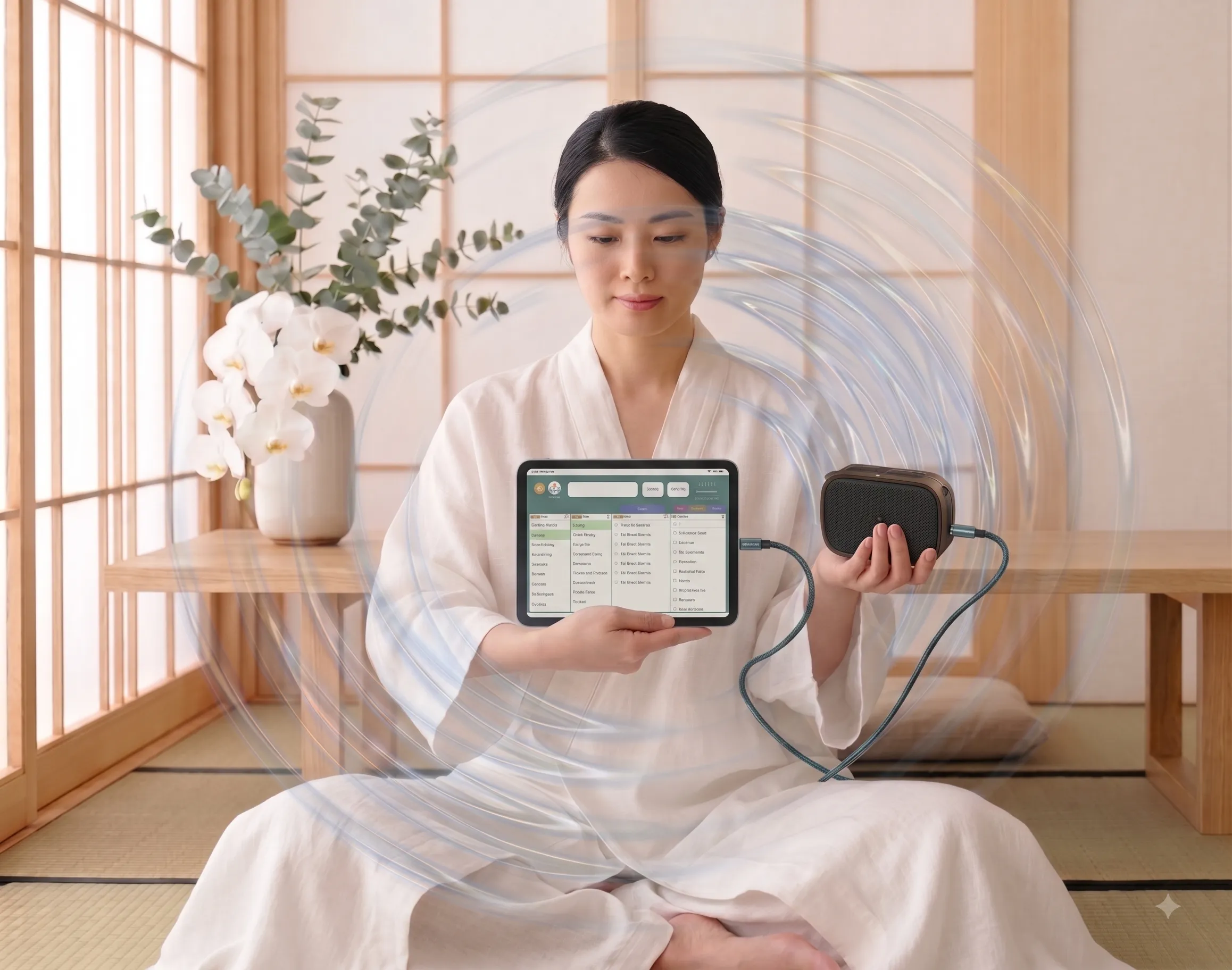 タブレットを使ってレゾナンスを利用するイメージ